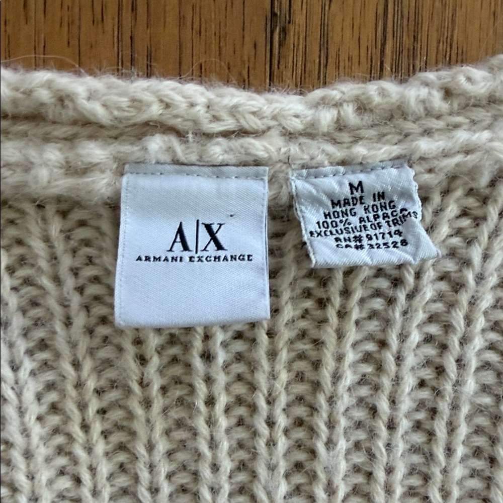 Armani Exchange Beige Knit Pullover
